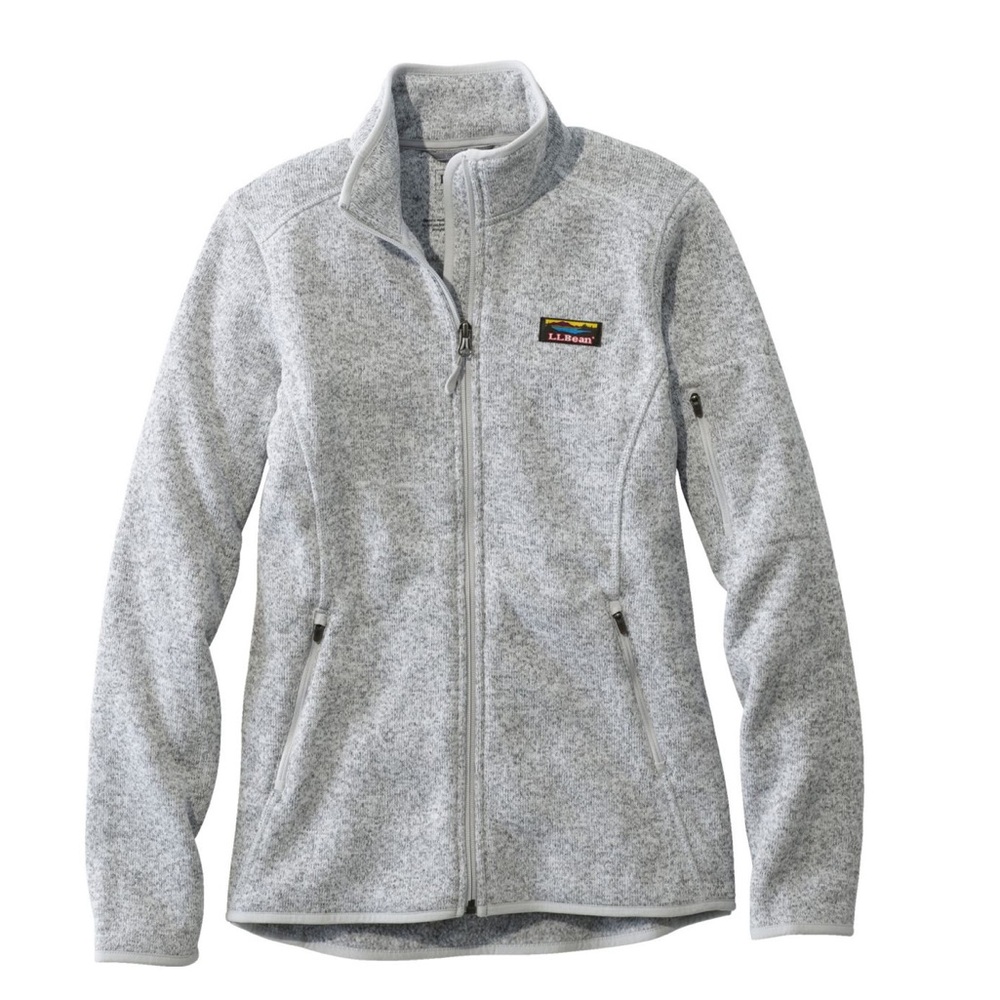 L.L. Bean Sweater Fleece Full-Zip Jacket in Pewter